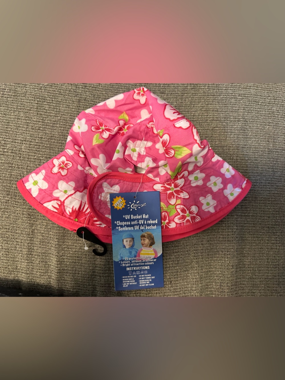 BaBy BanZ Pink Floral UV Bucket Hat for Kids